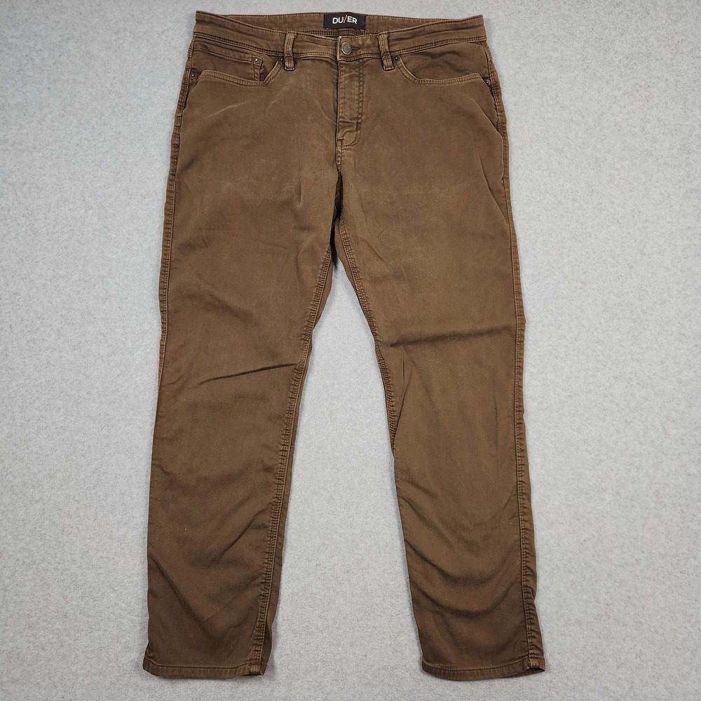 DU/ER Jeans 36x30 Green N2X No Sweat Relaxed Taper Pants Stretch Active Hybrid